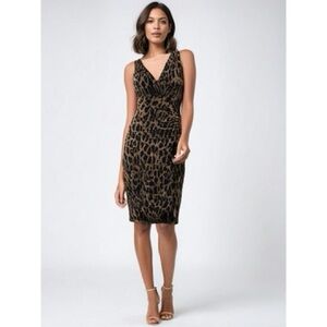 Ralph Lauren cheetah leopard midi-dress sleeveless
